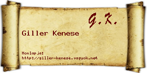 Giller Kenese névjegykártya